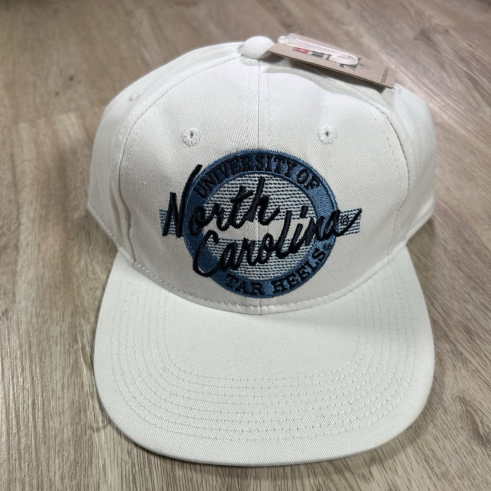 VTG UNC North Carolina Tar Heels Snapback Hat NWT The Game Circle Logo White Cap